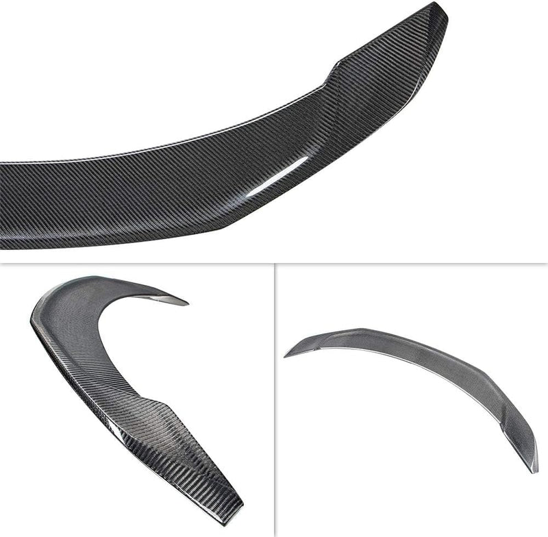 AeroBon Real Carbon Fiber Trunk Spoiler Compatible with 2017-2023 Tesla Model 3 Rear Spoiler (Big Style)