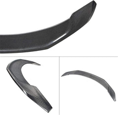 AeroBon Real Carbon Fiber Trunk Spoiler Compatible with 2017-2023 Tesla Model 3 Rear Spoiler (Big Style)