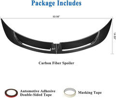 AeroBon Real Carbon Fiber Trunk Spoiler Compatible with 2020-2024 Tesla Model Y Spoiler (Turbo Style)