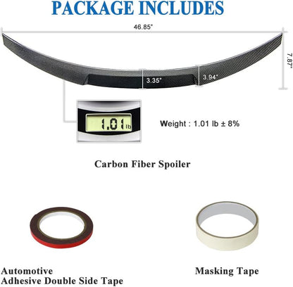 AeroBon Real Carbon Fiber Trunk Spoiler Compatible with 2007-2016 Audi A5 Coupe Rear Spoiler 8T3 (MV Style)