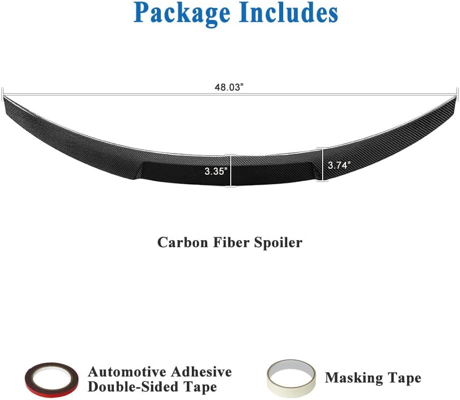 AeroBon Real Carbon Fiber Trunk Spoiler Compatible with 2013-2018 BMW 3 Series F30 Sedan F80 M3 Rear Spoiler (MV Style)