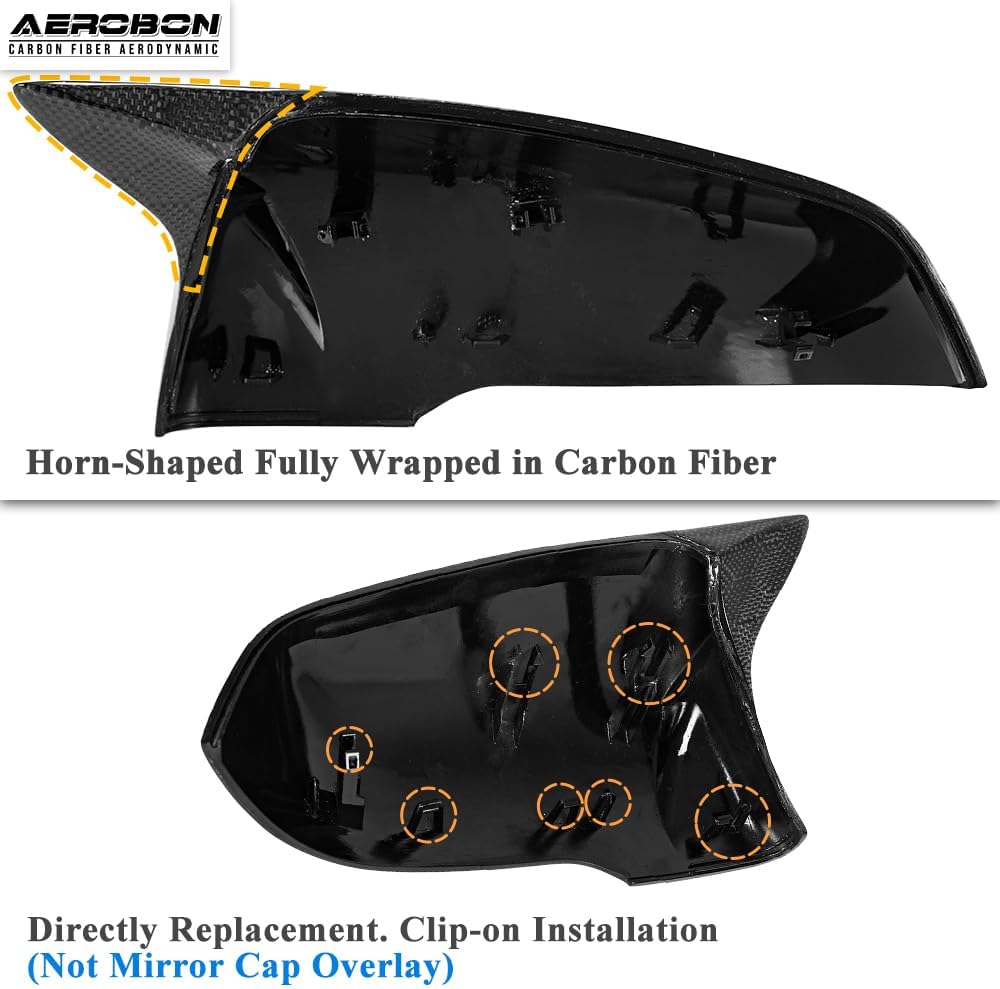 AeroBon Real Carbon Fiber Side Mirror Covers Compatible with 2020-2025 Toyota GR Supra A90 A91 Mirror Caps - Honeycomb Weave