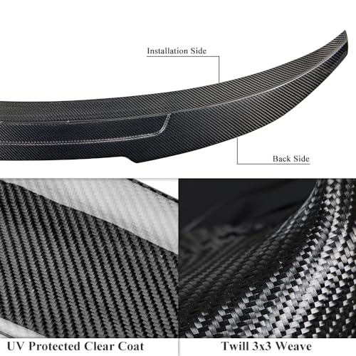 AeroBon Real Carbon Fiber Trunk Spoiler Compatible with 2022-2024 Honda Civic 4-Door Sedan Spoiler (H Style)