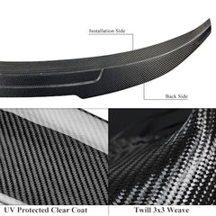 AeroBon Real Carbon Fiber Trunk Spoiler Compatible with 2022-2024 Honda Civic 4-Door Sedan Spoiler (H Style)