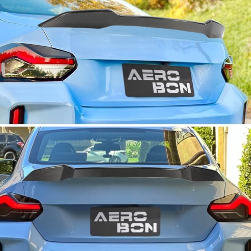 AeroBon Real Carbon Fiber Trunk Spoiler Compatible with 2022-2025 BMW 2 Series G42 Coupe and G87 M2 Spoiler (MP1 Style)