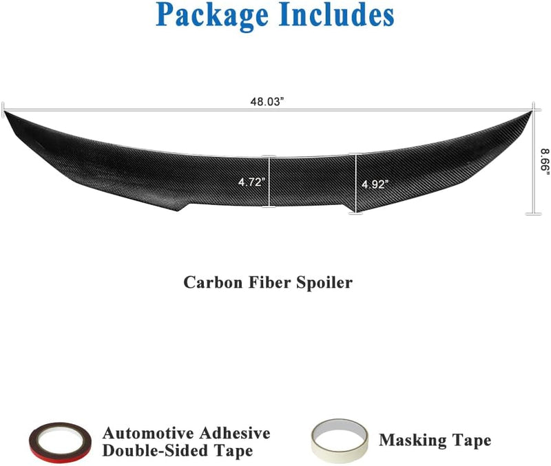 AeroBon Real Carbon Fiber Trunk Spoiler Compatible with 2019-2025 BMW 3 Series G20 Sedan G80 M3 Spoiler (H Style) High Kick