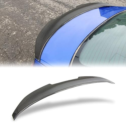 AeroBon Real Carbon Fiber Trunk Spoiler Compatible with 2022-2026 Honda Civic 4-Door Sedan Spoiler (H Style)