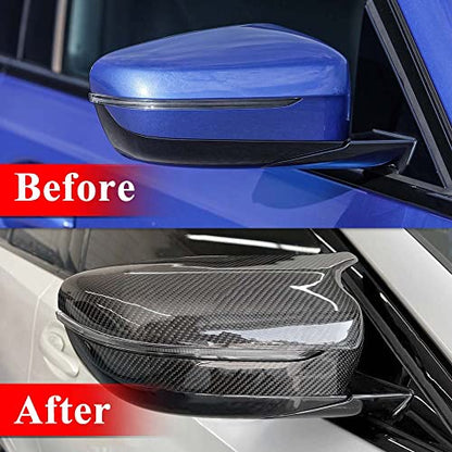 AeroBon Dry Carbon Fiber Mirror Cap Overlays Compatible with 2021-2025 BMW 4-Series G22 430i Coupe, G23 430i Convertible, G26 430i Gran Coupe and i4 eDrive35 eDrive40 Mirror Cpas (Add-On Style)