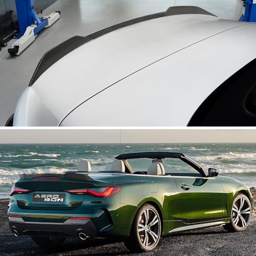 AeroBon Real Carbon Fiber Trunk Spoiler Compatible with 2021-2024 BMW 4 Series G23 Convertible and M4 G83 Convertible Spoiler (MP1 Style)