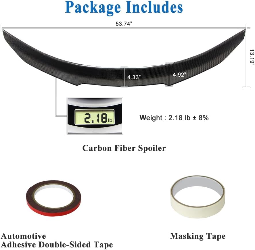 AeroBon Real Carbon Fiber Trunk Spoiler Compatible with 2012-2025 Tesla Model S Spoiler (H Style)