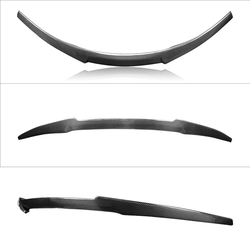 AeroBon Real Carbon Fiber Trunk Spoiler Compatible with 2020-2024 Tesla Model Y Spoiler (MV Style)