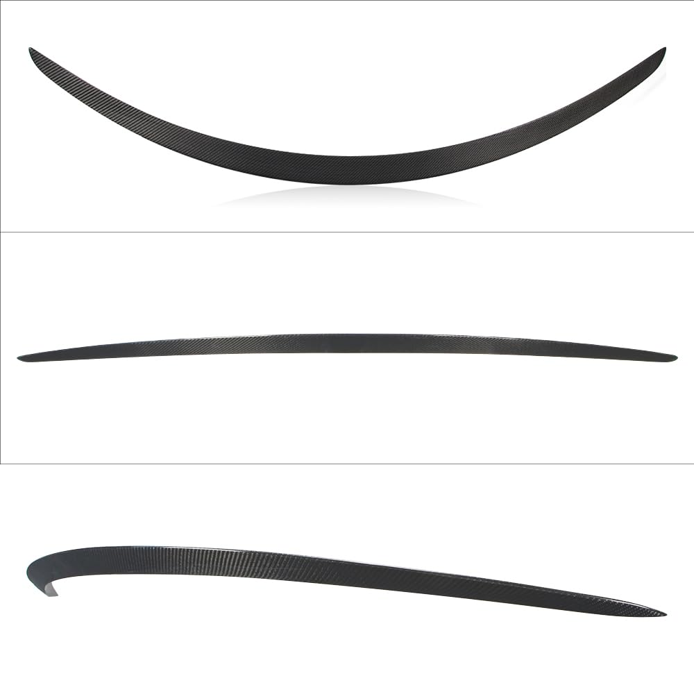 AeroBon Real Carbon Fiber Trunk Spoiler Compatible with 2012-2024 Tesla Model S Spoiler Matte (Plaid Style)