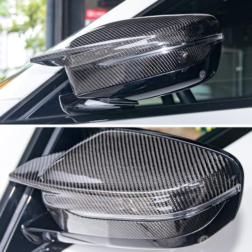 AeroBon Real Carbon Fiber Mirror Cover Compatible with 2017-2023 BMW 5-Series G30 Sedan Mirror Cpas (Replacement Style)