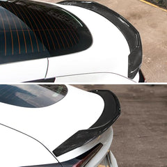 AeroBon Real Carbon Fiber Trunk Spoiler Compatible with 2024 2025 Tesla Model 3 Highland Spoiler (Big Style)