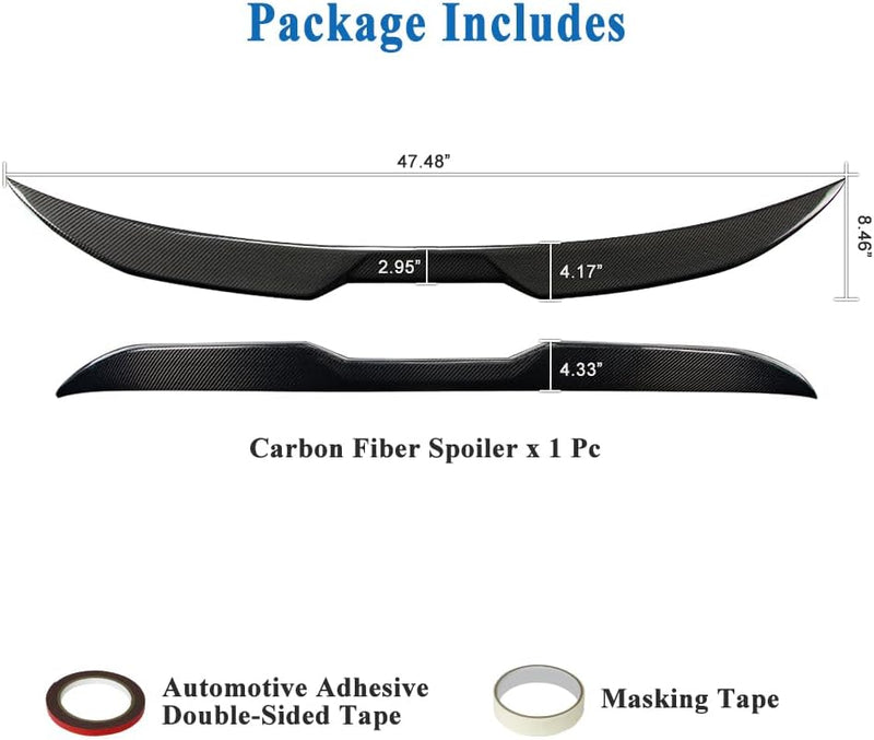 AeroBon Real Carbon Fiber Trunk Spoiler Compatible with 2021-2025 BMW 4 Series G22 Coupe and M4 G82 Coupe Spoiler (MP Style)