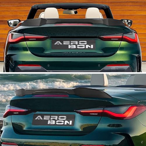 AeroBon Real Carbon Fiber Trunk Spoiler Compatible with 2021-2024 BMW 4 Series G23 Convertible and M4 G83 Convertible Spoiler (MP1 Style)