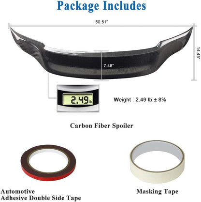 AeroBon Real Carbon Fiber Trunk Spoiler Compatible with 2007-2014 Infiniti G35, G37, G25, Q40 4-Door Sedan Rear Spoiler (RT Style) Race Tail