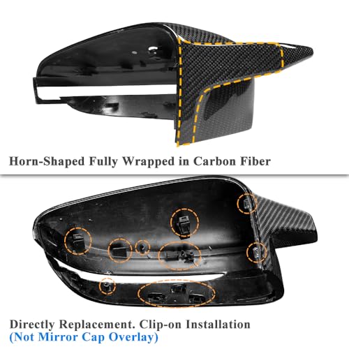 AeroBon Real Carbon Fiber Side Mirror Covers Compatible with 2021-2025 BMW G80 M3 G82 G83 M4, 2023-2025 G87 M2 Mirror Caps (Replacement Style)