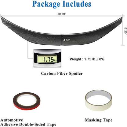 AeroBon Real Carbon Fiber Trunk Spoiler Compatible with 2017-2024 Alfa Romeo Giulia Sedan Spoiler (H+ Style)