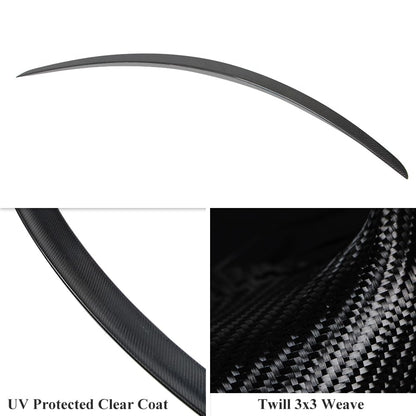 AeroBon Real Carbon Fiber Trunk Spoiler Compatible with 2012-2024 Tesla Model S Spoiler Matte (Plaid Style)