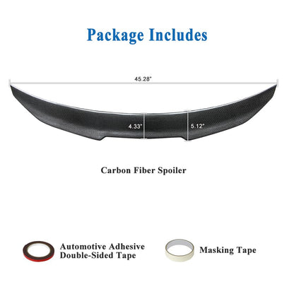 AeroBon Real Carbon Fiber Trunk Spoiler Compatible with 2018-2024 Toyota Camry Rear Spoiler (H Style) High Kick