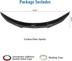 AeroBon Real Carbon Fiber Trunk Spoiler Compatible with 2020-2024 Tesla Model Y Spoiler (H Style)