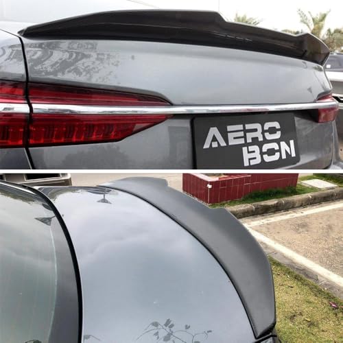 AeroBon Real Carbon Fiber Trunk Spoiler Compatible with 2019-2025 Audi A6 S6 (C8) Sedan Spoiler (H Style)