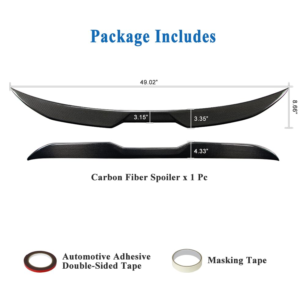 AeroBon Real Carbon Fiber Trunk Spoiler Compatible with 2012-2018 Audi A6 S6 (C7) Sedan Spoiler (MP Style)