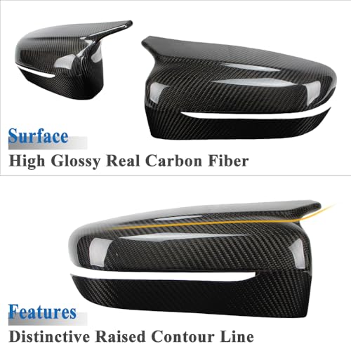AeroBon Dry Carbon Fiber Mirror Cap Overlays Compatible with 2021-2025 BMW 4-Series G22 430i Coupe, G23 430i Convertible, G26 430i Gran Coupe and i4 eDrive35 eDrive40 Mirror Cpas (Add-On Style)