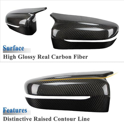 AeroBon Dry Carbon Fiber Mirror Cap Overlays Compatible with 2021-2025 BMW 4-Series G22 430i Coupe, G23 430i Convertible, G26 430i Gran Coupe and i4 eDrive35 eDrive40 Mirror Cpas (Add-On Style)