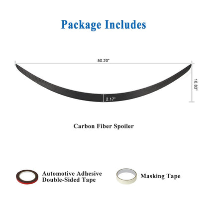 AeroBon Real Carbon Fiber Trunk Spoiler Compatible with 2012-2024 Tesla Model S Spoiler Matte (Plaid Style)