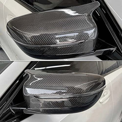 AeroBon Dry Carbon Fiber Mirror Cap Overlays Compatible with 2021-2025 BMW 4-Series G22 430i Coupe, G23 430i Convertible, G26 430i Gran Coupe and i4 eDrive35 eDrive40 Mirror Cpas (Add-On Style)