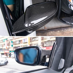 AeroBon Real Carbon Fiber Side Mirror Covers Compatible with 2022-2025 BMW G42 M240i, G20 M340i, G22 G23 G26 M440i, i4 M50 Mirror Caps (Replacement Style)