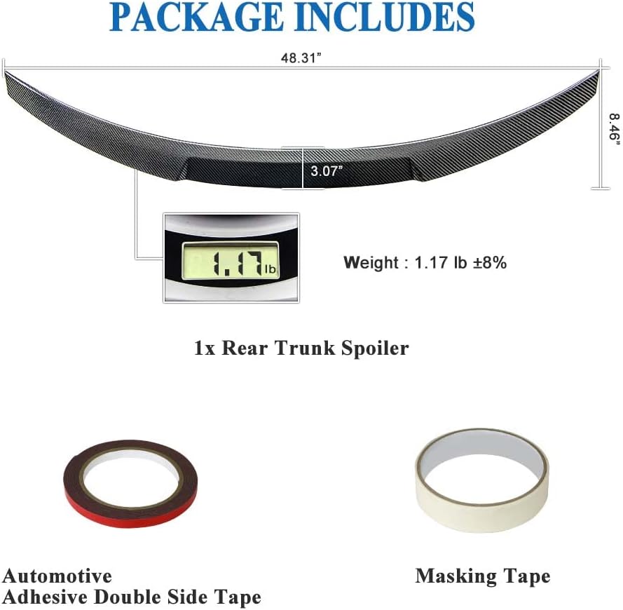 AeroBon Real Carbon Fiber Trunk Spoiler Compatible with 2018-2024 Audi A5 S5 RS5 Spoiler B9 Coupe 2-Door (MV Style)