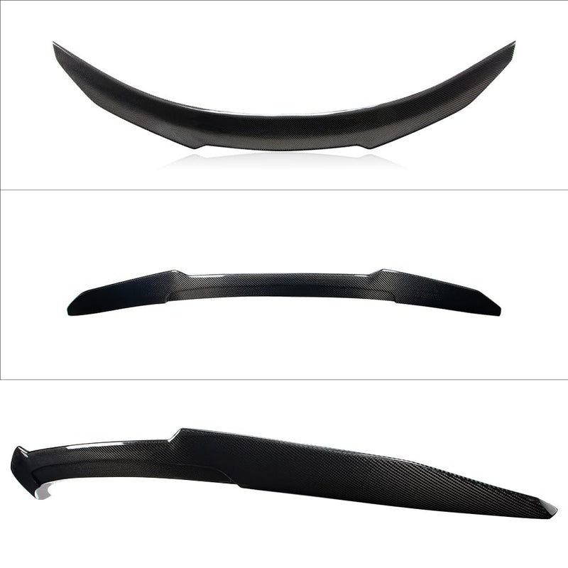 AeroBon Real Carbon Fiber Trunk Spoiler Compatible with 2017-2023 Tesla Model 3 Rear Spoiler (H Style)