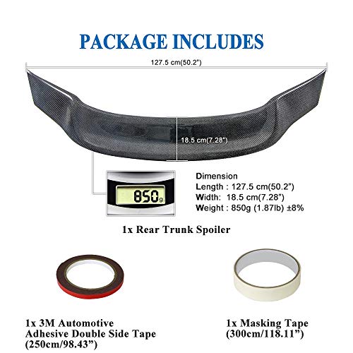 AeroBon Real Carbon Fiber Trunk Spoiler Compatible with 2017-2023 Mercedes E Class W213 Sedan Spoiler (R Style)