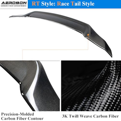 AeroBon Real Carbon Fiber Trunk Spoiler Compatible with 2018-2024 Toyota Camry Rear Spoiler (TR Style) Tuned Racing