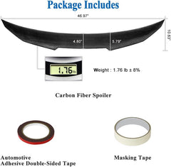 AeroBon Real Carbon Fiber Trunk Spoiler Compatible with 2014-2020 Lexus (XE30) IS250 IS300 IS350 Sedan (H Style)