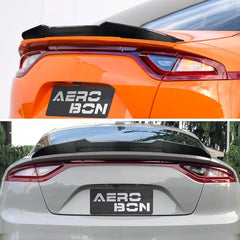 AeroBon Real Carbon Fiber Trunk Spoiler Compatible with 2018-2023 Kia Stinger Spoiler (H Style)