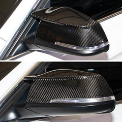 AeroBon Dry Carbon Fiber Mirror Cap Overlays Compatible with 2013-2020 BMW 4 Series F32 Coupe F33 Convertible F36 Gran Coupe Mirror Caps (Add-On Style)