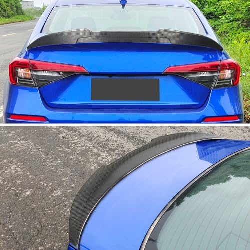 AeroBon Real Carbon Fiber Trunk Spoiler Compatible with 2022-2026 Honda Civic 4-Door Sedan Spoiler (H Style)