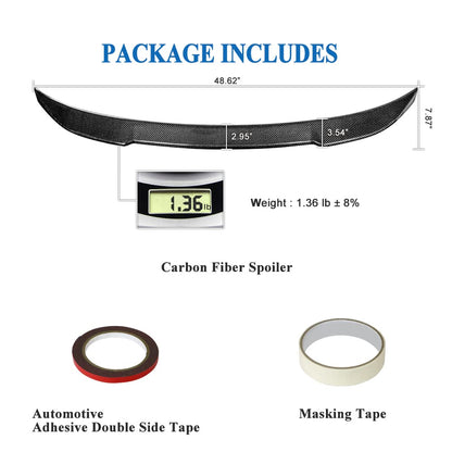 AeroBon Real Carbon Fiber Trunk Spoiler Compatible with 2014-2021 BMW 2-Series F22 Coupe and F87 M2 Spoiler (CS Style)