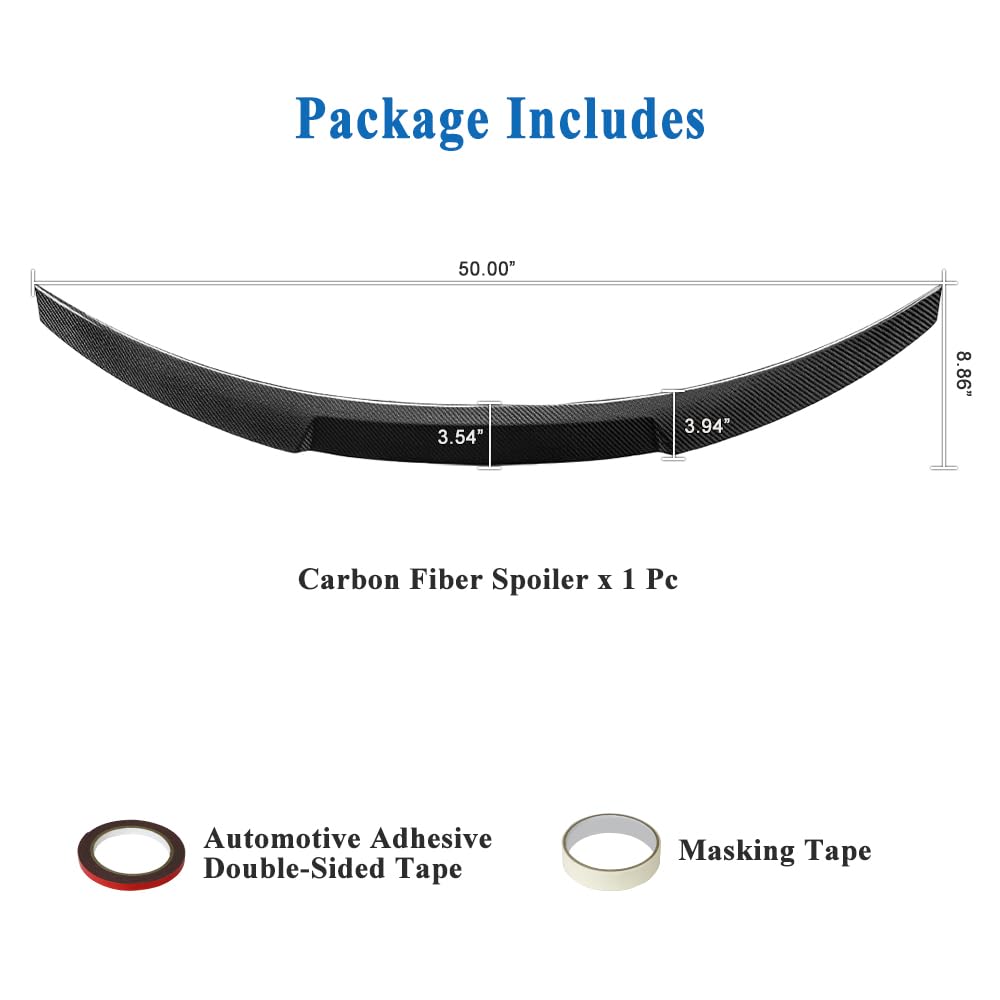 AeroBon Real Carbon Fiber Trunk Spoiler Compatible with 2019-2025 Audi A6 S6 (C8) Sedan Spoiler (MV Style)