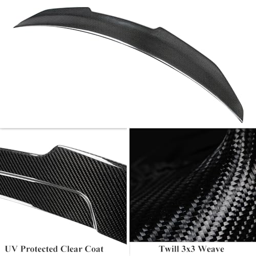 AeroBon Real Carbon Fiber Trunk Spoiler Compatible with 2019-2025 Audi A6 S6 (C8) Sedan Spoiler (H Style)