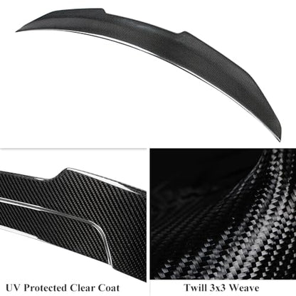 AeroBon Real Carbon Fiber Trunk Spoiler Compatible with 2019-2025 Audi A6 S6 (C8) Sedan Spoiler (H Style)