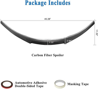 AeroBon Real Carbon Fiber Trunk Spoiler Compatible with 2020-2024 Tesla Model Y Rear Spoiler (MV Style) Motorsport Version