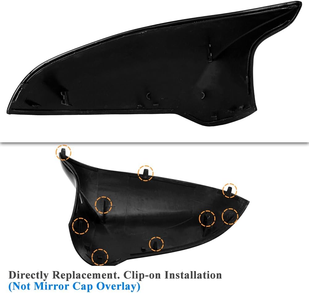 AeroBon Real Carbon Fiber Side Mirror Covers Compatible with 2014-2020 BMW F80 M3 / F82 M4 / F83 M4 Mirror Caps (Replacement Style)