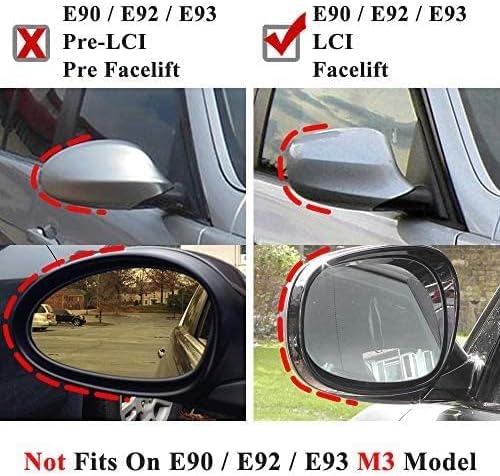 AeroBon Real Carbon Fiber Side Mirror Covers Compatible with 2009-2012 BMW 3-Series E90 E91 E92 E93 BMW 1-Series E81 E82 E87 E88 Mirror Caps