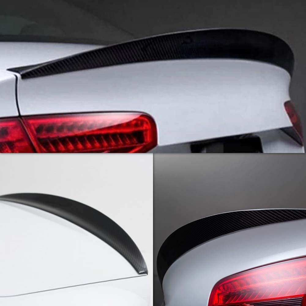 AeroBon Real Carbon Fiber Trunk Spoiler Compatible with 2012-2015 Audi A4 (B8.5) Sedan (HK Style)
