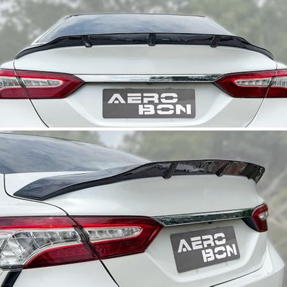 AeroBon Real Carbon Fiber Trunk Spoiler Compatible with 2018-2024 Toyota Camry Rear Spoiler (TR Style) Tuned Racing